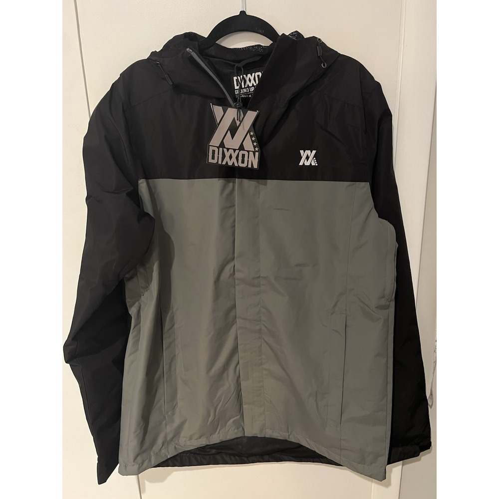 NWT Dixxon Jacket Windbreaker Mesh Black and Gray Size Large Tall Zip Pockets‎